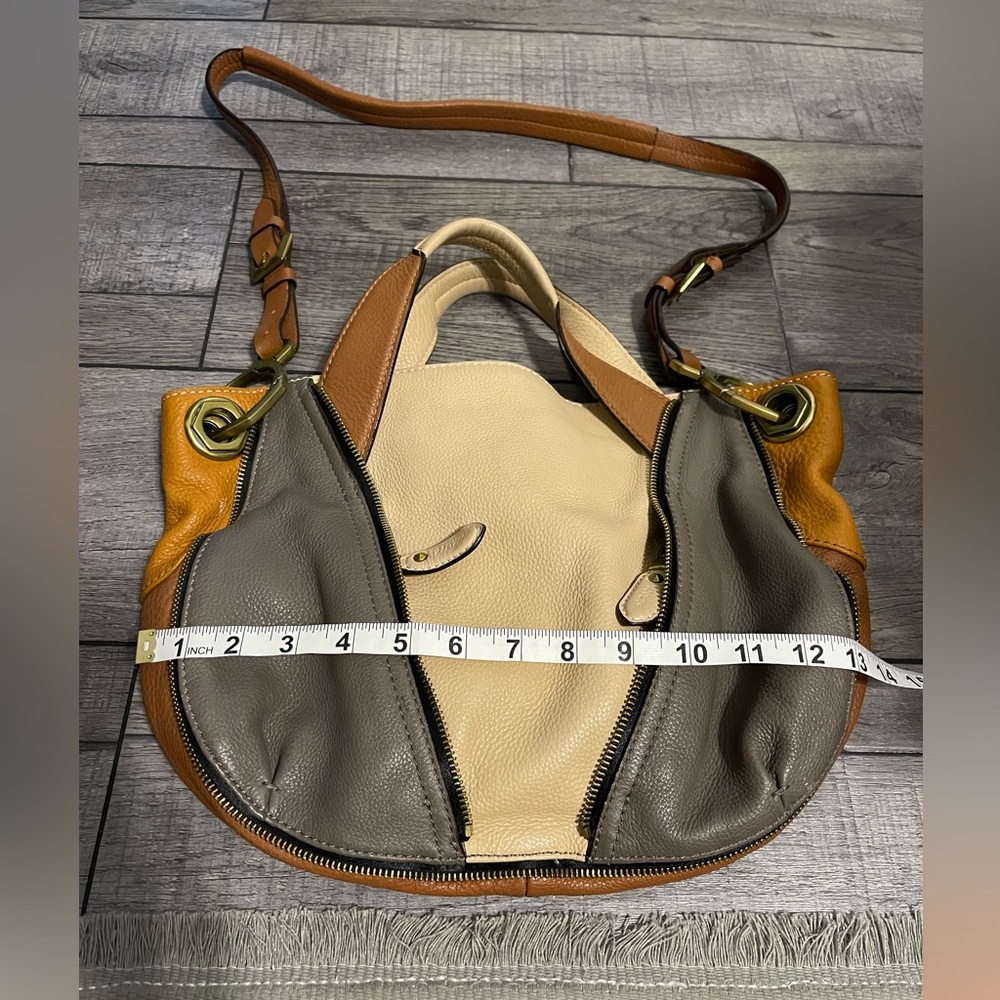 Oryany Two-Tone Leather Shoulder crossbody Bag